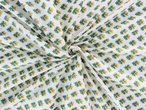 Tela de algodón natural para confección de vestidos de lujo, tela acolchada India hecha a mano para usos diarios, Tela con estampado de bloques a mano - Product Image 5