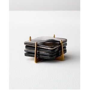 Natural Buffalo Horn <b>Table</b> <b>Coasters</b> Handmade Rustic Drink Accessories High Quality - Product Image 2