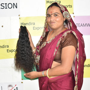 Venta al por mayor indio solo donante extensiones de cabello humano virgen sin procesar negro rizado paquetes con estilo de onda natural vendedor barato - Product Image 2