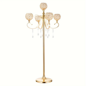 Top meilleur prix métal grand 5 bras candélabre or bougeoir événements de mariage bougeoir qualité d'exportation en gros - Product Image 5