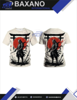 T-shirt pour hommes, col rond, uni, respirant, style streetwear, mélange polyester/coton, design personnalisé, pour les fans d'anime.