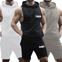 Ensemble de survêtement d'été pour hommes, idéal pour la gym et l'entraînement, avec logo personnalisé, en coton respirant, couleur personnalisée, tricoté, imprimé numérique 3D sur mesure