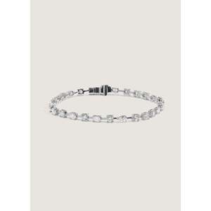Pulsera de tenis Amara de oro blanco con formas elegantes, accesorio de moda. - Product Image 1