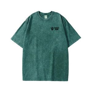 Wholesale High Quality <b>Drop</b> Shoulder Oversized T Shirt <b>Acid</b> Washed Custom Printing Dtg T Shirt for Men T Shirts - Product Image 1