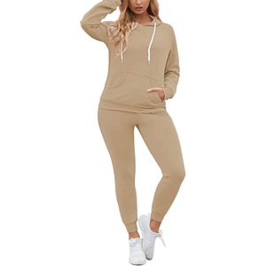Survêtement d'hiver de dernière génération, 100% coton, couleur unie, imprimé, taille plus, à capuche, respirant, pour femmes - Product Image 6