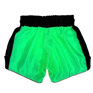 Pantalones Cortos de Muay Thai, Ropa de MMA, Pantalones Cortos de Kickboxing, Pantalones Cortos Negros de Satén para Artes Marciales de Muay Thai de Tailandia - Product Image 6