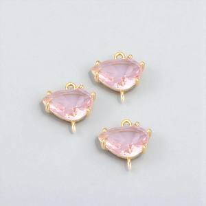 925 Silver Uneven Pink <b>Quartz</b> Gemstone Connector Charms - DIY Making Jewelry - Product Image 1