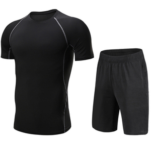 Combinaisons de compression pour hommes, 2 pièces, vêtements de sport actifs pour la salle de sport, manches courtes, combinaisons de compression de fitness - Product Image 2