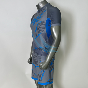 Ensemble Rashguard et short pour homme, Rashguard à manches courtes et compression, T-shirt de combat MMA No-Gi, vêtements de sport, logo personnalisé - Product Image 2