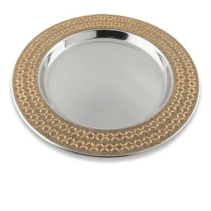 Cena DE BODA u ocasión especial decoración de fiesta Catering cargador placa para placa de cargador decorativa hecha a mano redondeada - Product Image 4