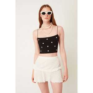 Top Corto con Estampado Floral Vintage para Mujer, Tallas XS-XL, Tejido de Seda y Chifón, Ajuste Entallado, Estilo Casual para Primavera/Verano - Product Image 1