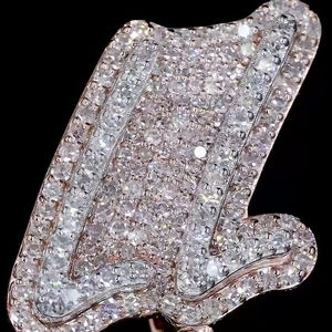 Colgante Personalizado con Nombre en Moissanita, Plata 925, Letra VVS, Corte Brillante Redondo, Joyería Hip Hop - Product Image 3