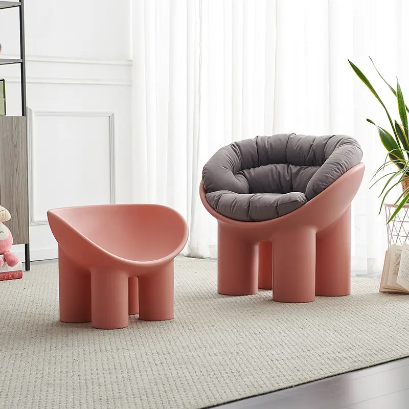 Design moderno materiale plastico personalizzare sedia di colore solido roly poly sedia di plastica per soggiorno