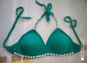 Top corto hecho a mano, ropa de playa de ganchillo para mujer, ropa de vacaciones informal, sexy, estilo sujetador, ropa de playa, Bikini, último traje de baño personalizado - Product Image 5