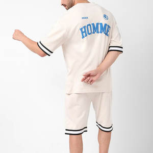 Conjunto de pantalones cortos de verano para hombre, material tejido de poliéster/algodón transpirable de secado rápido, estampado personalizado, el mejor sólido hecho en Pakistán - Product Image 4