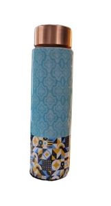 Bouteille étanche en cuivre imprimée élégante, fabriquée à la main, hydratation écologique pour boissons chaudes et froides et eau bouillante - Product Image 6