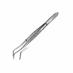 Pince à épiler en acier inoxydable Meriam à pointe coudée dentelée 16cm pince à épiler en coton chirurgical dentaire utilisation chirurgicale - Product Image 3