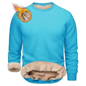 Sudaderas de Cuello Redondo para Hombre, Forradas Completamente con Sherpa, Sudaderas de Felpa Gruesa de Primera Calidad, Sudaderas Térmicas de Algodón Ecológico - Product Image 2