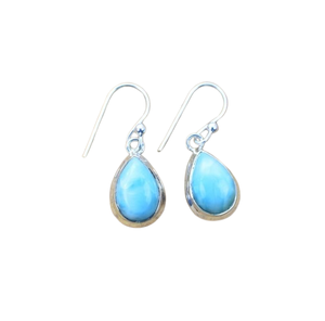 Tendance 925 en argent Sterling larimar pierres précieuses boucles d'oreilles bijoux à la main en argent Boho Style boucles d'oreilles bijoux pour femmes cadeau filles - Product Image 1