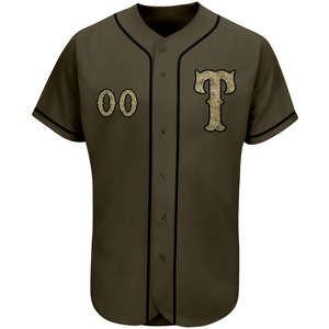 2025 maillots de baseball imprimés pas cher vert Camouflage vierge jeunesse maillots de softball sublimés personnalisés - Product Image 3