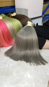 Venta al por mayor largo liso recto doble dibujado extensiones de cabello gris a granel vietnamita extensiones de cabello crudo - Product Image 6