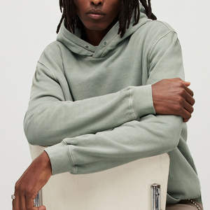 High Quality No <b>String</b> Breathable Stone Acid Washed <b>Hoodies</b> Men Full Zip Us Boxy 500 GSM Designer Enzyme Wash Hoodie Top Boys - Product Image 3