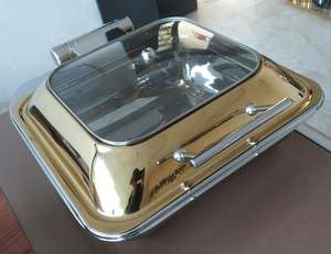 Ensemble de chauffe-buffet rond en cuivre pour restaurant - Product Image 4