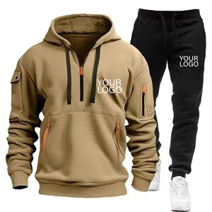 Survêtement à manches longues personnalisé 2 pièces tenues survêtement hommes décontracté athlétique survêtement ensemble complet course veste et pantalon - Product Image 4