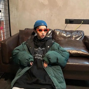 Both Sides Wear Short Oversize <b>Jackets</b> <b>Women</b> Casual Winter Plus <b>Velvet</b> Warm Loose Letter Print Solid College Korean Coat Female - Product Image 3