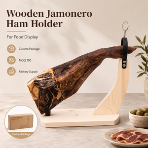 Soporte de Jamón de Madera, Exhibidor de Jamón, Soporte para Prosciutto para Exhibición de Alimentos, Paquete Personalizado, MOQ100, Suministro de Fábrica - Product Image 1
