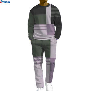 Ensemble de survêtement tendance pour homme, imprimé, sweat-shirt fin et pantalon de jogging ample, style unisexe, taille plus, survêtement d'hiver - Product Image 1