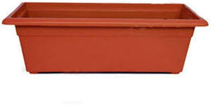 Balcon Jardin Fenêtre Boîte Jardinière Abreuvoirs Brun Grands Pots Rectangulaires en Plastique pour Plantes - Product Image 2