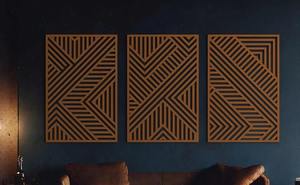 Panneau mural rond en bois naturel artisanal de luxe Art déco Décoration murale moderne Cadeau de pendaison de crémaillère - Product Image 3