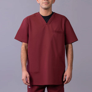 Uniformes d'infirmière et de médecin à col montant de qualité supérieure Costume de gommage médical Couleur unie à manches courtes Ensemble uniforme d'hôpital - Product Image 3