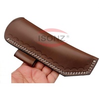 Gaine de couteau en cuir de grain supérieur pour étui de ceinture horizontale à droite pour couteaux à lame fixe étui personnalisable OEM