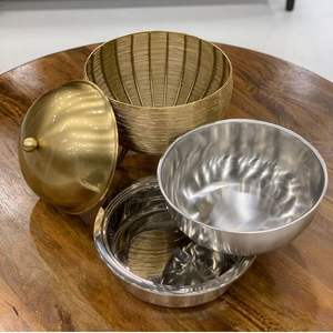 Calentador de Comida Redondo Dorado de Lujo, Cazuela, Plato para Calentar, Hecho de Acero Inoxidable para Servir en Buffet - Product Image 2