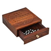 Jeu de société Solitaire en bois avec billes ou billes métalliques et tiroir pour mettre des balles