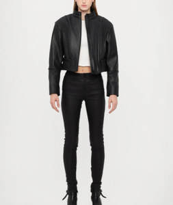 Nueva chaqueta de piel de oveja para mujer de alta calidad con logotipo personalizado bajo MOQ tela de lona servicio OEM - Product Image 5