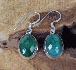 Pendientes de piedras preciosas Plata Esmeralda 925 Pendientes colgantes de plata esterlina sólida para mujer Pendientes de piedras preciosas de la mejor calidad Joyería - Product Image 3