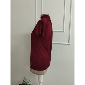 Blusa de Manga Corta con Cuello Alto y Detalle de Lentejuelas para Mujer, Blusa Sandy, 36660 - Borgoña - Product Image 6