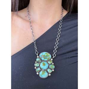 Collier en turquoise de la montagne du Sonoran et argent sterling de Kathleen Chavez pour les occasions spéciales - Product Image 2