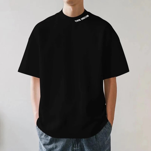 2025 T-shirt à col rond blanc uni 100% coton personnalisé de qualité supérieure pour hommes - Product Image 2