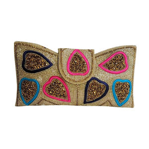 Bolso de mano artesanal con bordado de cuentas de piedra de cristal de diseñador, bolsos sofisticados para ocasiones especiales, eventos - Product Image 1