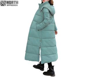 Veste d'hiver épaisse et chaude à fermeture éclair avec capuche Split Puffer Outerwear Snap Closure Breathable Women's Parkas From Pakistan - Product Image 2