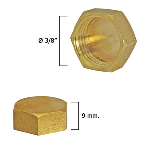 Tappo cieco femmina in ottone 3/8" - Product Image 1