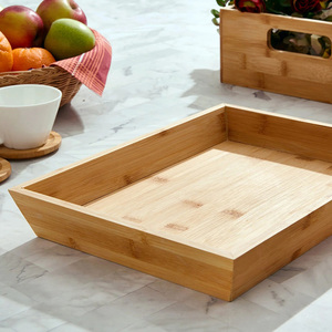 Sustainable bamboo wooden kitchen countertop <b>tray</b> <b>drinks</b> serve wood tea <b>trays</b> for hotel restaurant - Product Image 3