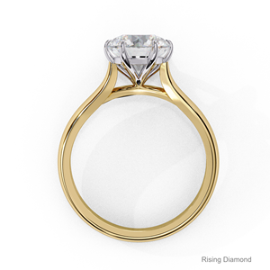 แหวนหมั้นเพชร CVD E-VS ทรงกลมสีเหลืองทอง2.25 CT ของขวัญครบรอบสำหรับแหวนเพชรของเธอ - Product Image 3