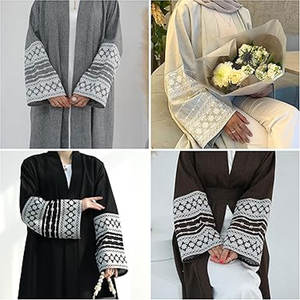 <b>Women's</b> Modest Islamic Embroidered Sleeve Kaftan Cardigan Robe Dubai Maxi <b>Gown</b> <b>for</b> Casual Eid Ramadan Abaya Muslim Prayer Dress - Product Image 6