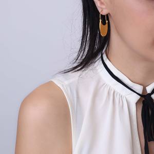 Pendientes Vintage de Oro de 22K con Forma Ovalada, Hechos a Mano en Turquía, Joyería de Plata de Ley 925 al por Mayor - Product Image 2