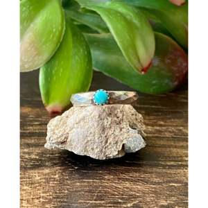 Navajo Handcrafted <b>Turquoise</b> Sterling Silver <b>Ring</b> Size 6.5 - Product Image 1